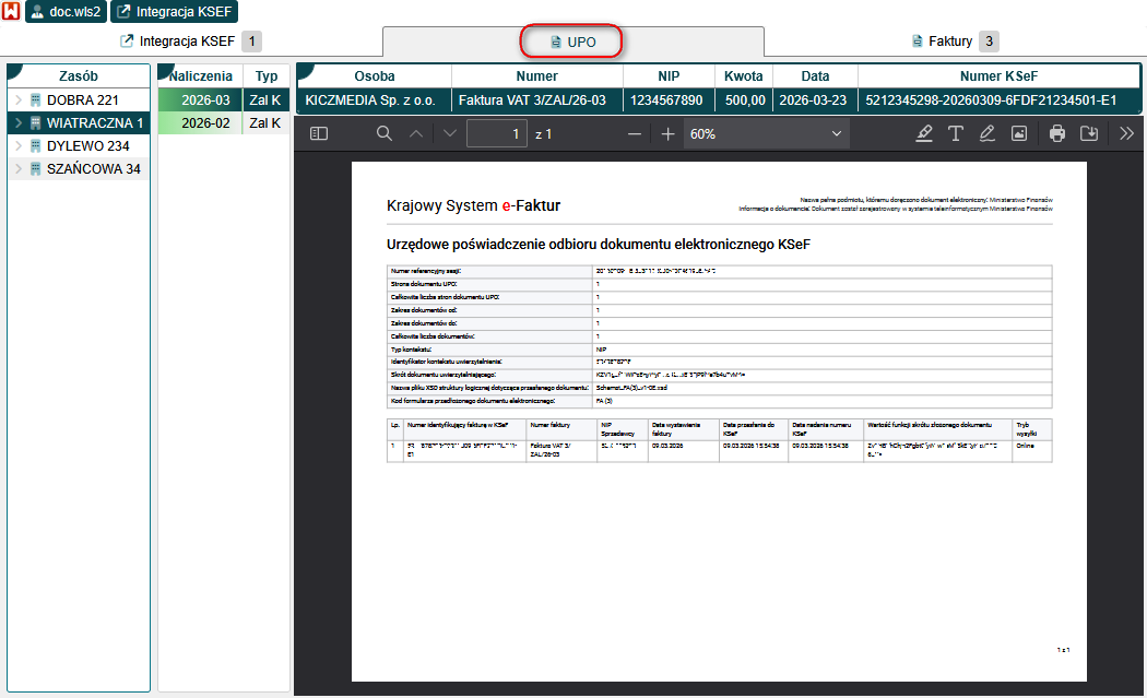 Urzędowe poświadczenie odbioru dokumentu elektronicznego KSeF