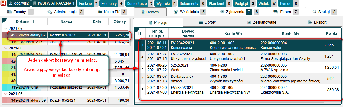 Księgowanie kosztów